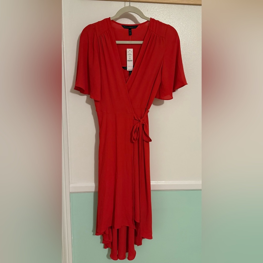 White House Black Market Red High Low Dress. NWT
